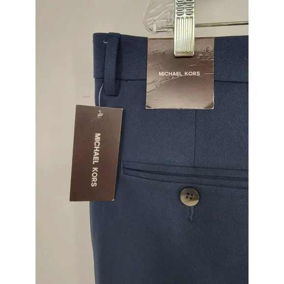 Michael Kors Size 34x30 Dress Pants Blue Parker Slim Fit Trousers NWT